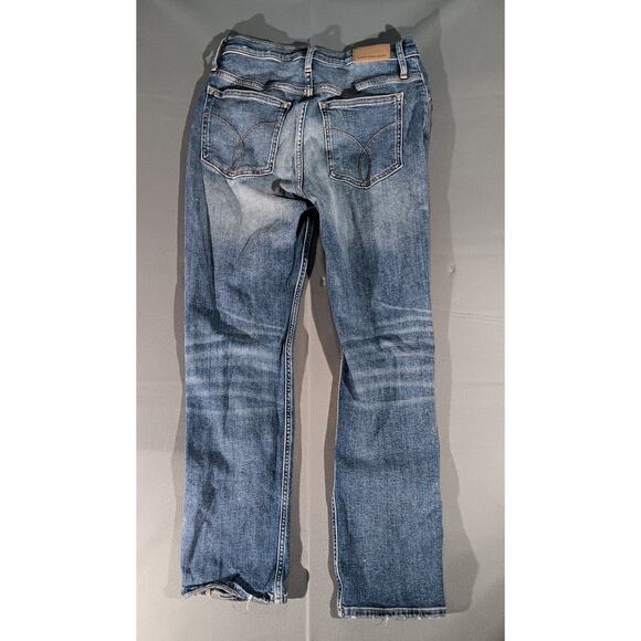 Calvin Klein Jeans 29 High Rise Straight Distressed Blue Denim Y2K Style - Picture 5 of 5